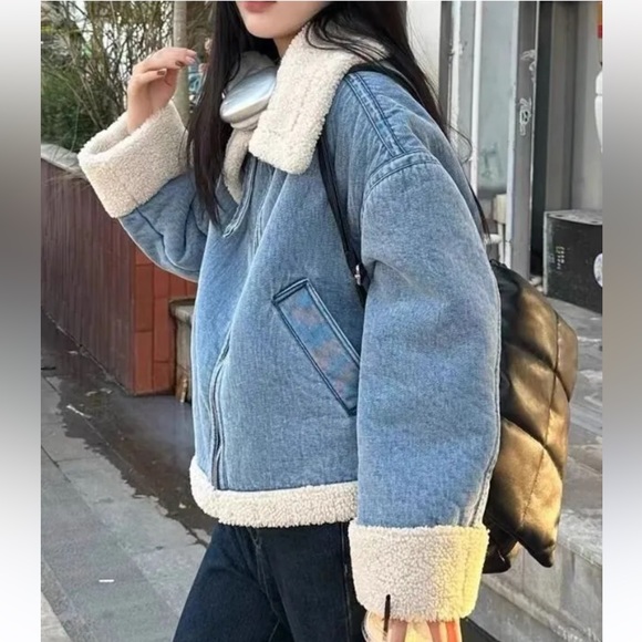 Zara Jackets & Blazers - Zara FAUX SHEARLING BIKER JACKET ZW COLLECTION